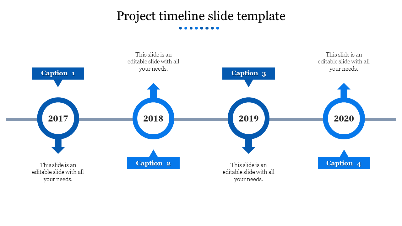 project timeline slide template-4-Blue